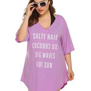 IN'VOLAND Women Plus Size Swimwear Baggy T-Shirts